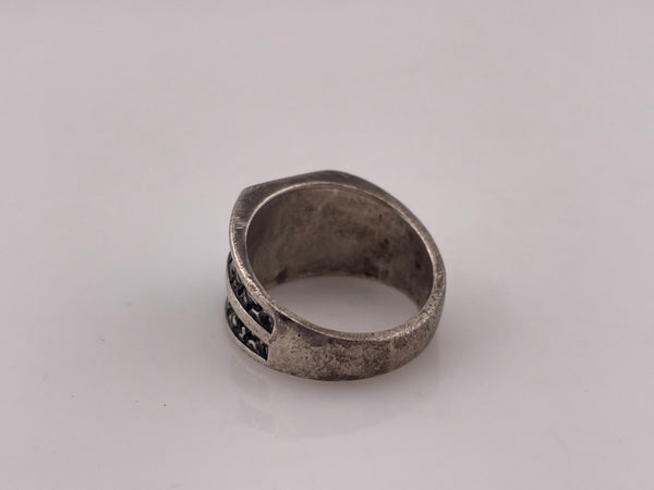 size 8.75 sterling silver stabilized turquoise textured ring