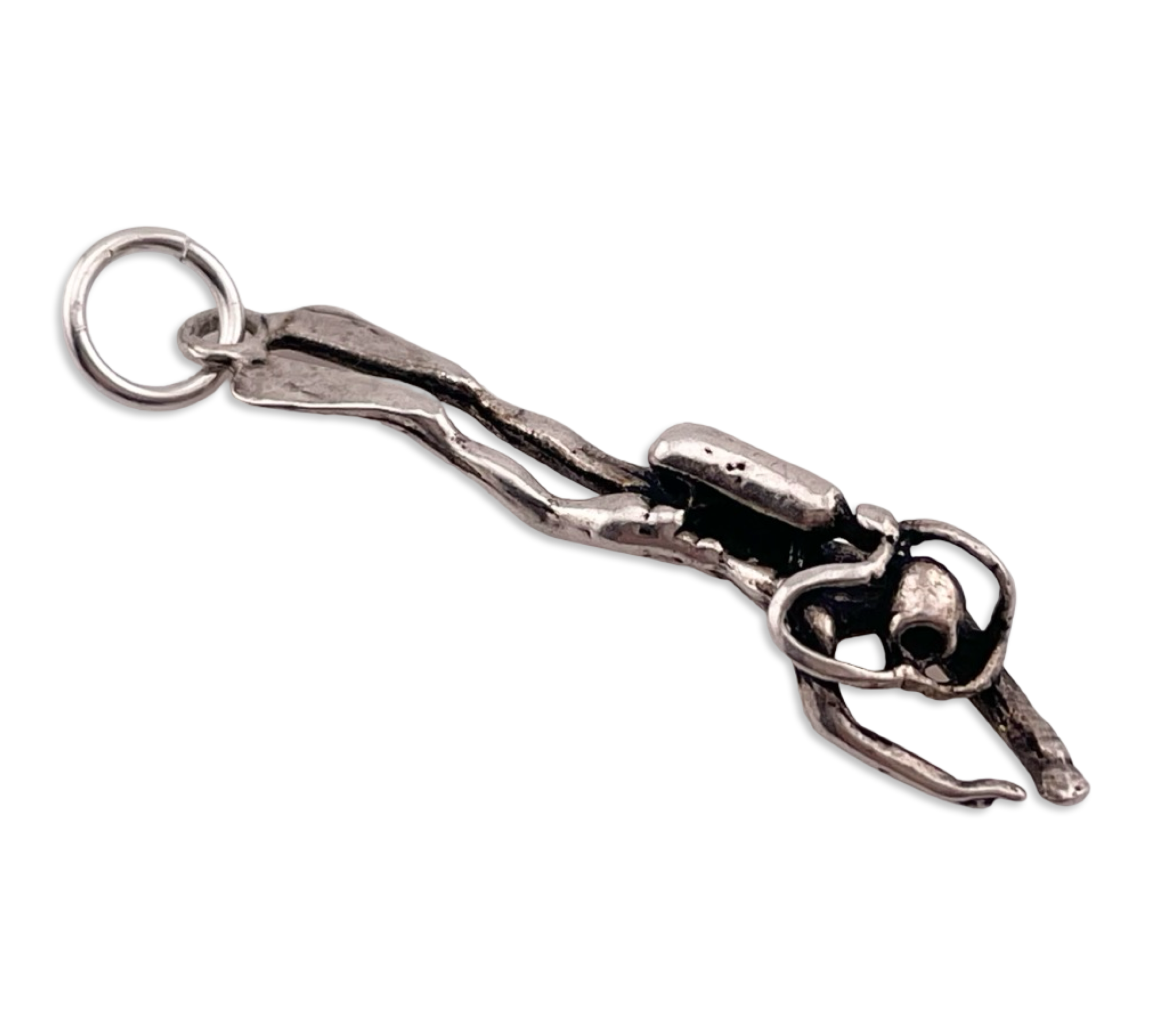sterling silver scuba diver pendant
