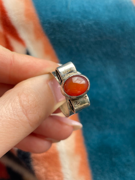 size 9.5 sterling silver carnelian ring