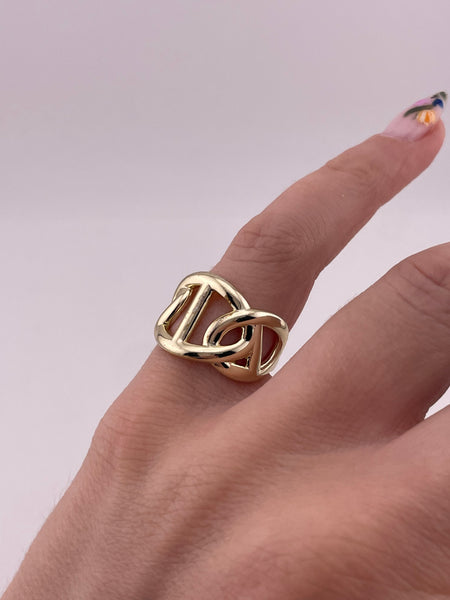 size 6 sterling silver gold plated mariner link ring