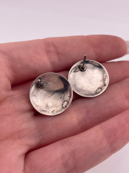 sterling silver dolphin abalone post earrings