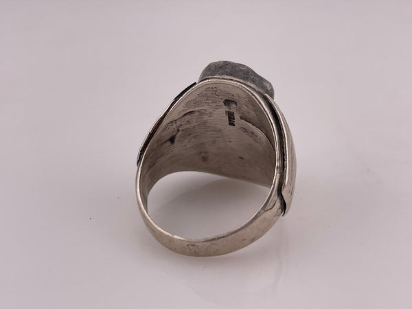 size 12 sterling silver chunky turquoise ring