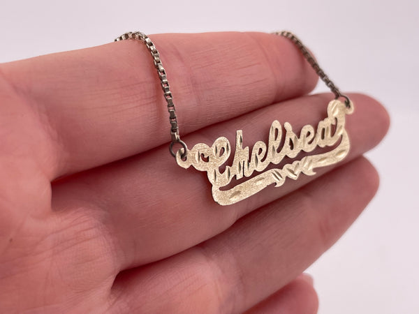 sterling silver 'Chelsea' name necklace