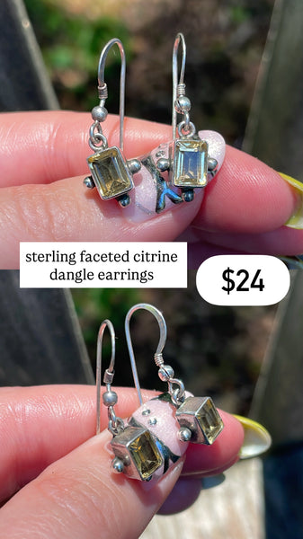 RESERVED PRIVATE LISTING -- sterling silver citrine earrings B36