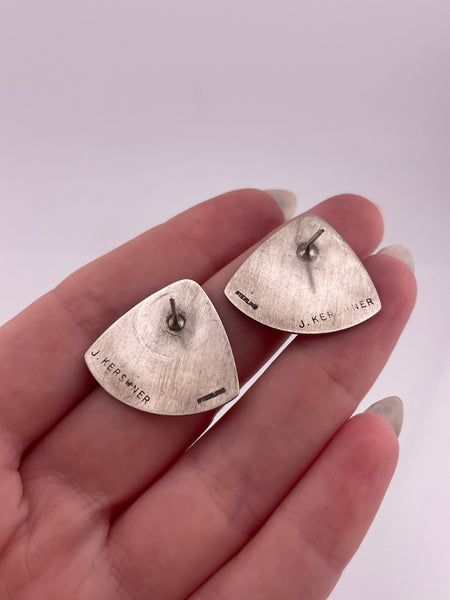 sterling silver mixed metal post earrings