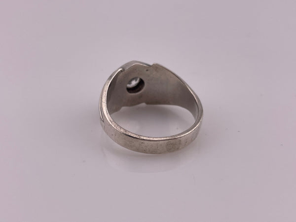 size 11 sterling silver Clark & Coombs white topaz ring
