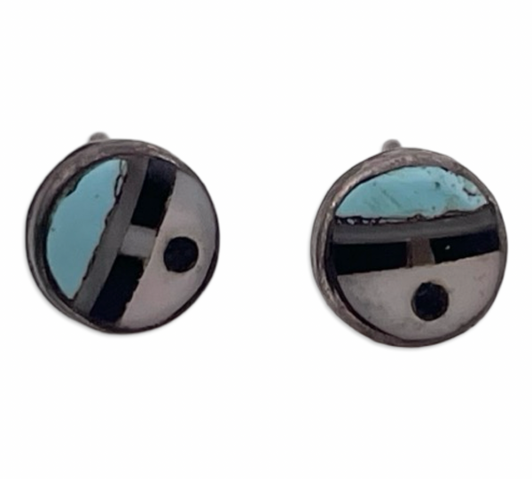 sterling silver Zuni inlay stud earrings ***Not Sterling Posts***