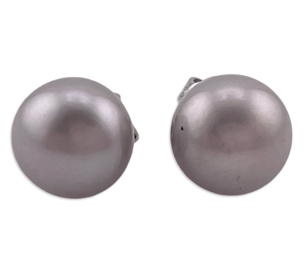sterling silver faux pearl post earrings