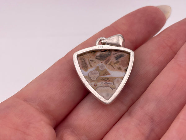 sterling silver jasper pendant