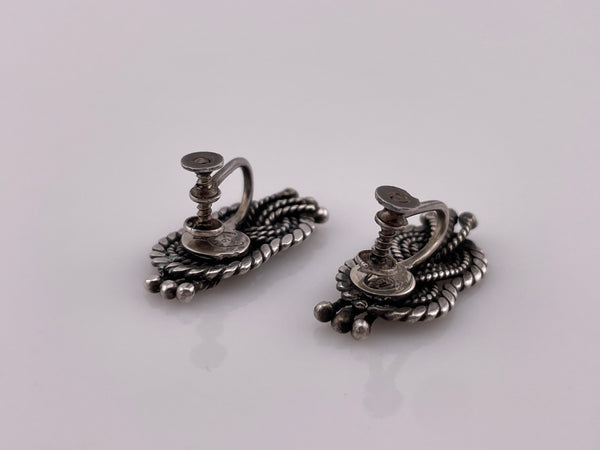sterling silver Mexican Hector Aguilar screw back earrings