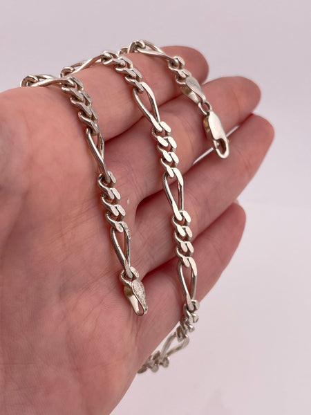sterling silver 16" 5.11mm figaro chain link necklace