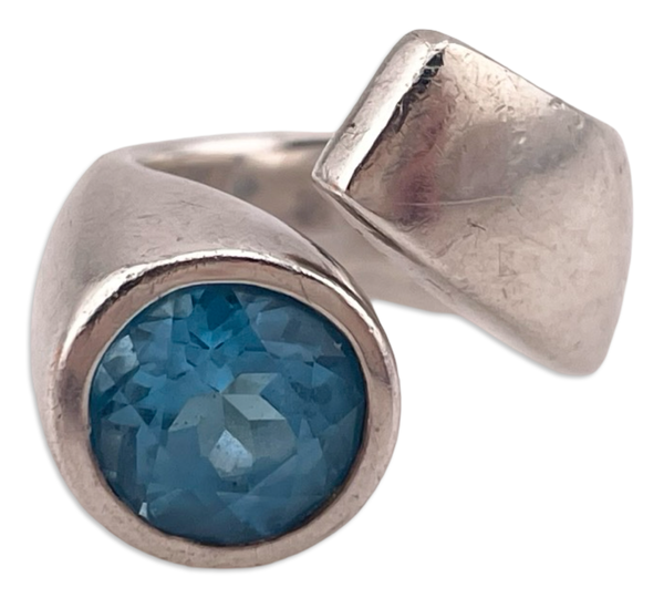 size 5.75 sterling silver Zina chunky lab topaz ring