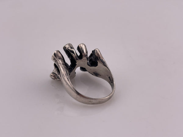 size 5.25 sterling silver modernist sculpture ring