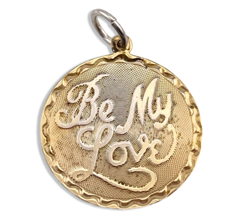 sterling silver "Be My Love" gold wash pendant