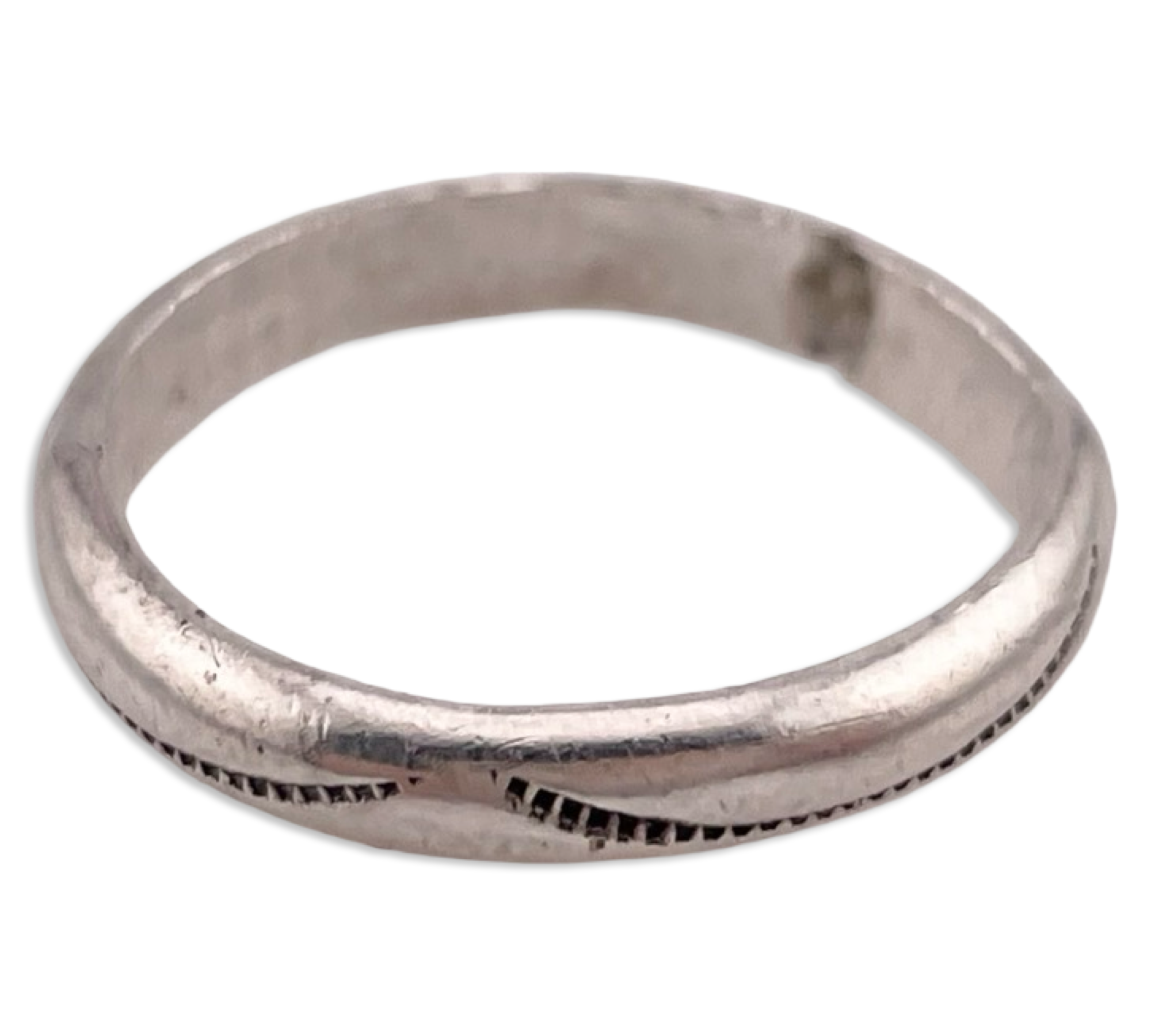 size 7.5 sterling silver stamped band ring