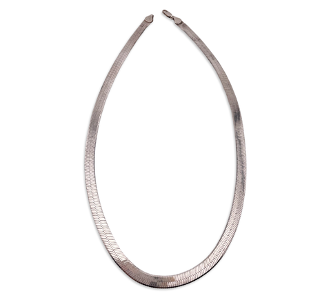 sterling silver 20" 7mm herringbone flat chain necklace