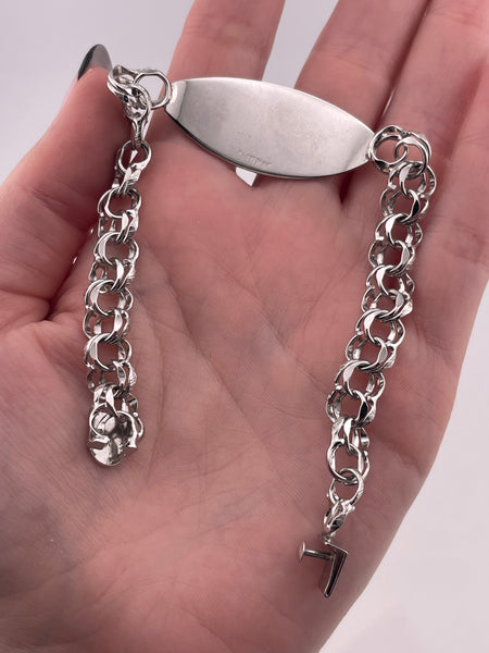 sterling silver rhodium plated Virgo chain link bracelet