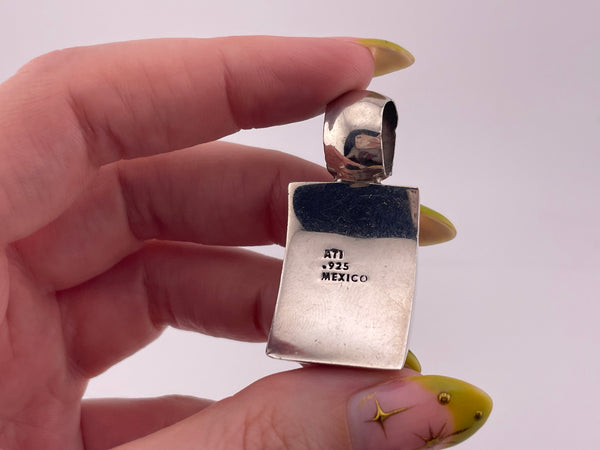 sterling silver Mexican abalone pendant