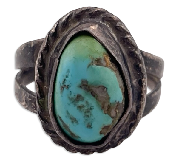 size 5.5 sterling silver turquoise ring ***AS IS***