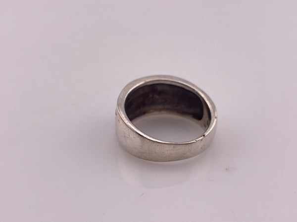 size 6.75 sterling silver black resin ring