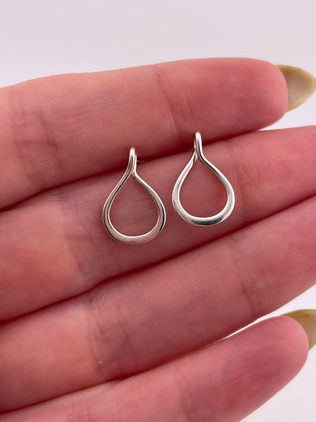 sterling silver small stoneless open post earrings