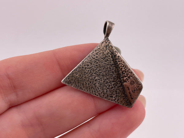 sterling silver pyramid pendant