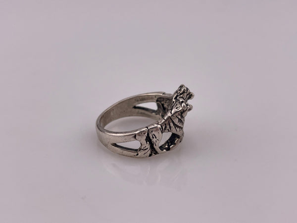 size 7 sterling silver wolf ring