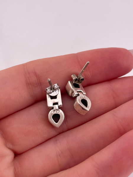 sterling silver green quartz rhodonite post earrings