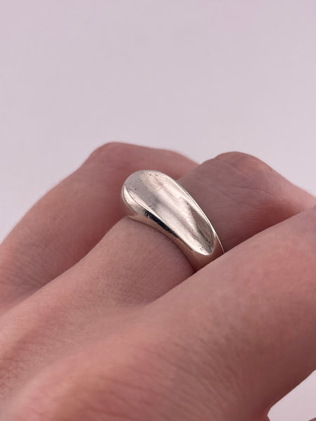 size 6.5 sterling silver Mexican stoneless textured ring