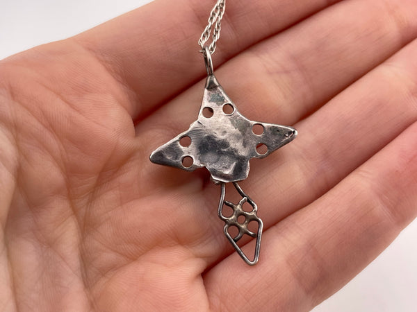 sterling silver Dishta style turquoise inlay cross pendant necklace