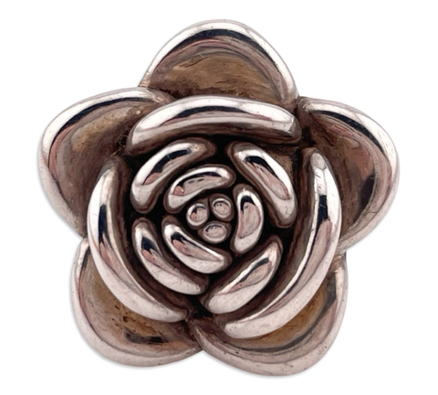 size 7 sterling silver electroform flower ring ***AS IS***