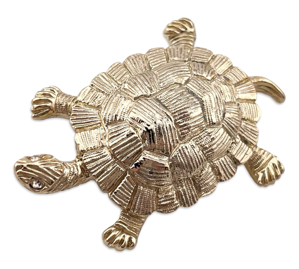 Gerry's gold tone turtle vintage costume brooch