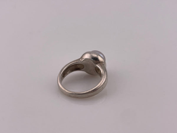 size 5 sterling silver synthetic pearl ring