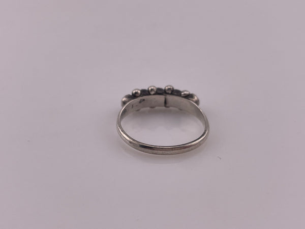 size 6.5 sterling silver turquoise snake eye row ring