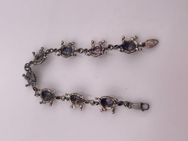 sterling silver 7-1/2" turtle link bracelet
