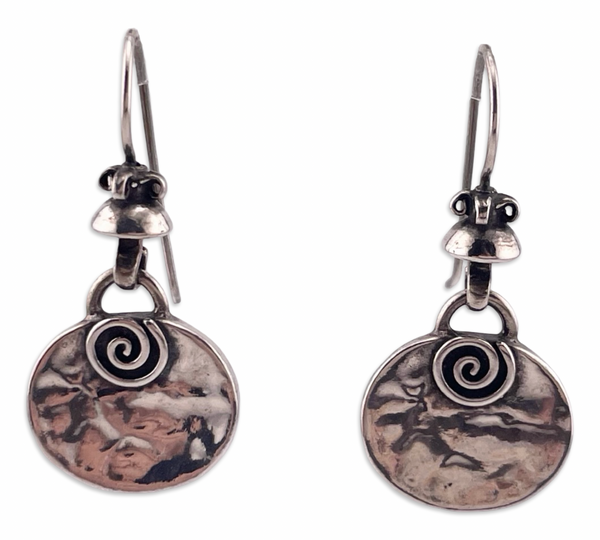 sterling silver rhodium plated Silpada spiral hook dangle earrings