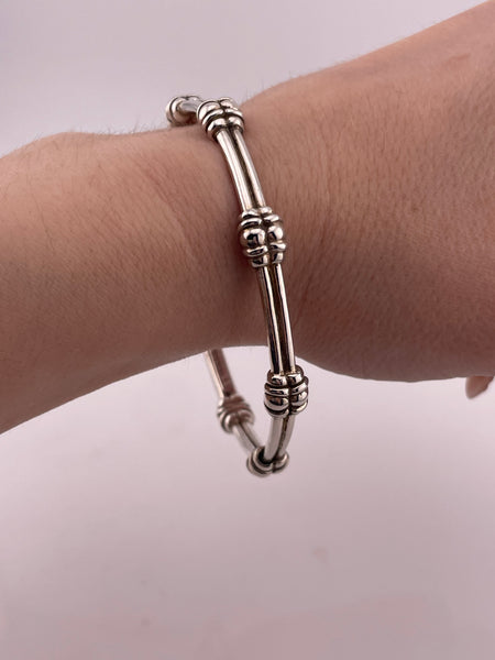 sterling silver 8" David Wysor stoneless bangle bracelet