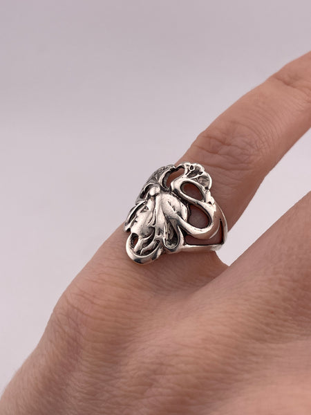 size 5 sterling silver woman face ring