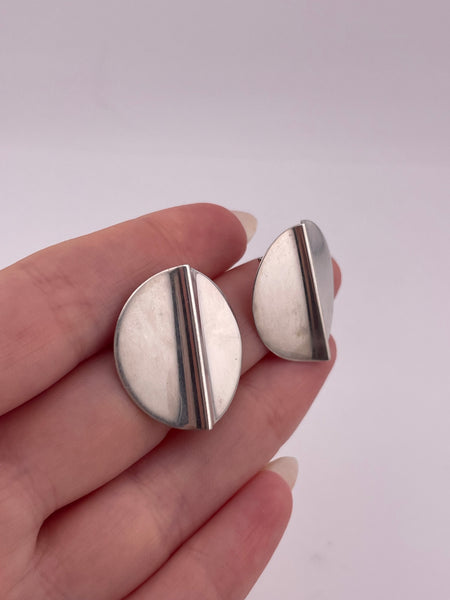 sterling silver Pearce signed artisan center bend post earrings ***Non-Sterling Posts***
