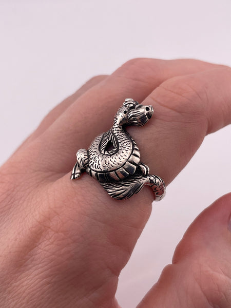 size 8.75 sterling silver dragon ring