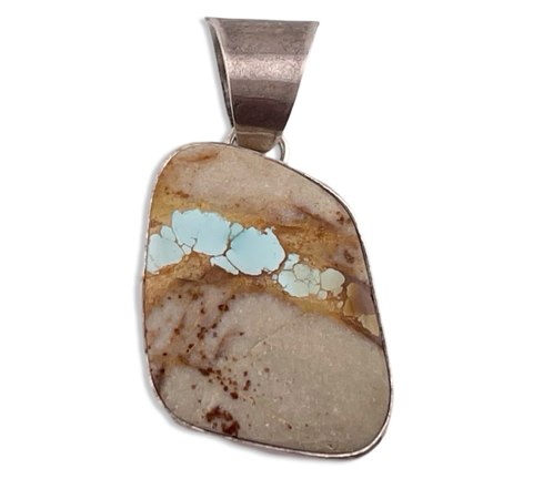 sterling silver ribbon turquoise pendant