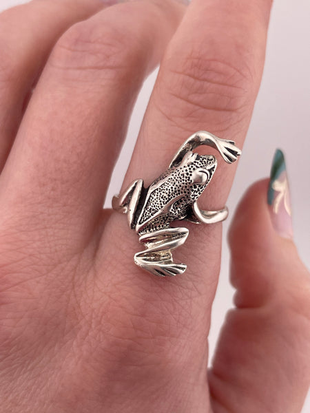 sterling silver frog ring - choose size