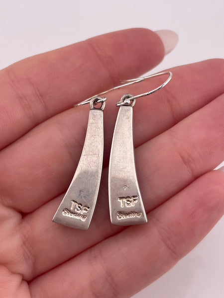 sterling silver lapis inlay post dangle earrings