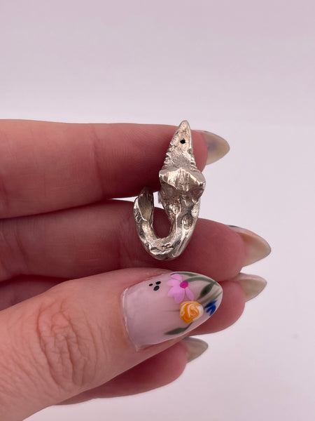 sterling silver solid shark pendant