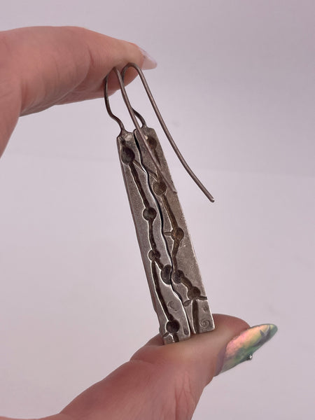 sterling silver stoneless brutalist hook earrings