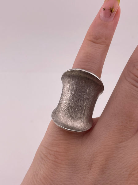 size 5 sterling silver brushed finish concave ring