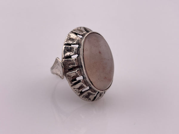 size 7.5 sterling silver rose quartz ring