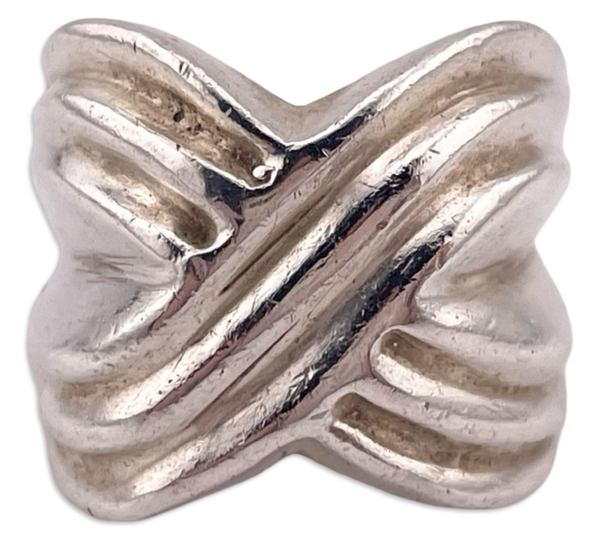 size 6 sterling silver Mexican chunky stoneless textured ring