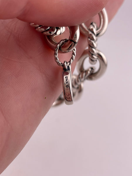 sterling silver 18-1/4" 120 gram heavy chunky Carolyn Pollack cable link textured necklace