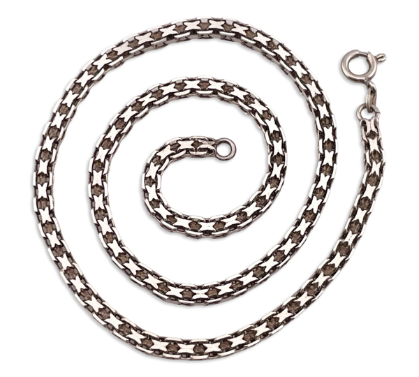 sterling silver 15 3/4" bismark box chain necklace